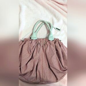 Red and white striped Abro bag